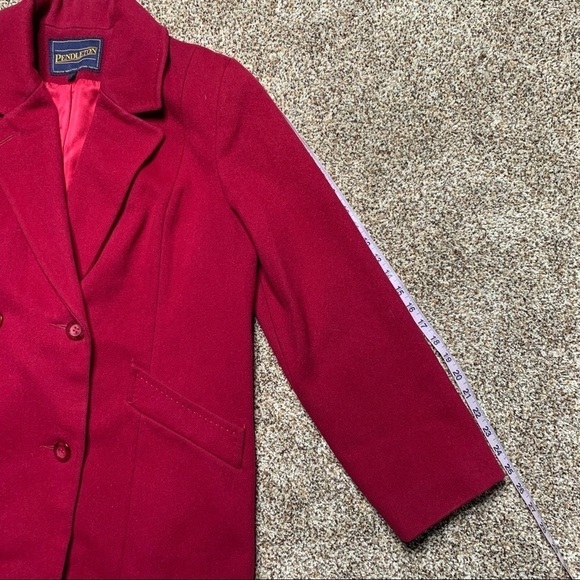 Pendleton Double Breast Peacoat Red Wool Size 12 - Picture 5 of 13